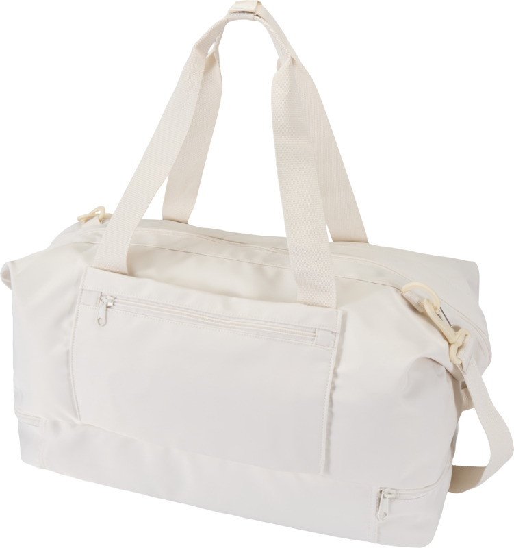 Trip Aware™ recycled travel duffel bag 42L in Off white